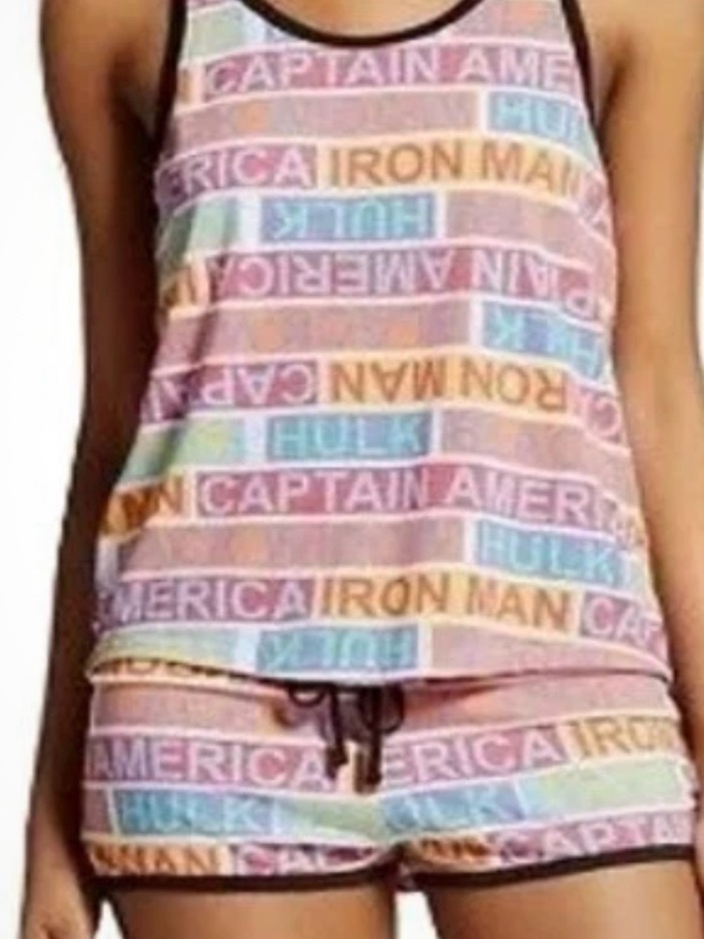 NWT new! Marvel superhero Comics Sleep Tank & Shorts Set pajamas multicolor